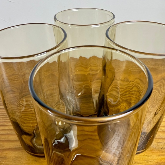 Vintage Libbey Smoked Glass Tumblers – Set of 4 | Mid-Century Modern Barware - Picture 13 of 15